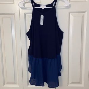 Charming Charlie top w flowing ruffle a bottom